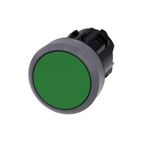 3SU1030-0AA40-0AA0 SIEMENS Pushbutton, 22 mm, round, plastic with metal front ring, green, pushbutton, flat,..