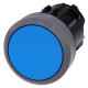 3SU1030-0AA50-0AA0 SIEMENS Pushbutton, 22 mm, round, plastic with metal front ring, blue, pushbutton, flat, ..