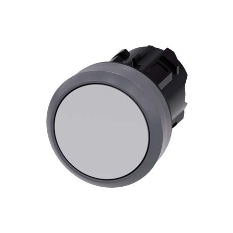 3SU1030-0AB80-0AA0 SIEMENS Pushbutton, 22 mm, round, plastic with metal front ring, gray, pushbutton, flat m..
