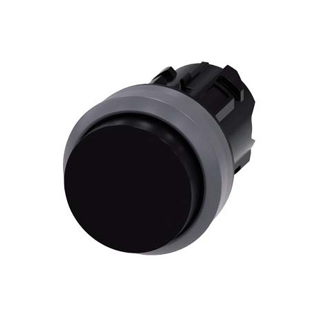 3SU1030-0BB10-0AA0 SIEMENS Pushbutton, 22 mm, round, plastic with metal front ring, black, pushbutton, raise..