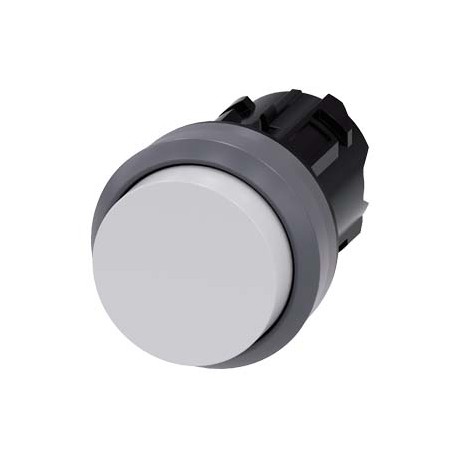 3SU1030-0BB60-0AA0 SIEMENS Pushbutton, 22 mm, round, plastic with metal front ring, white, pushbutton, raise..