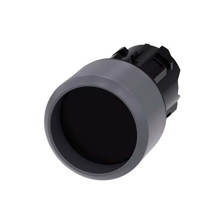 3SU1030-0CB10-0AA0 SIEMENS Pushbutton, 22 mm, round, plastic with metal front ring, black, Front ring, raise..