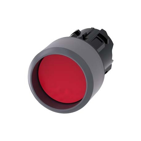 3SU1030-0CB20-0AA0 SIEMENS Pushbutton, 22 mm, round, plastic with metal front ring, red, Front ring, raised ..