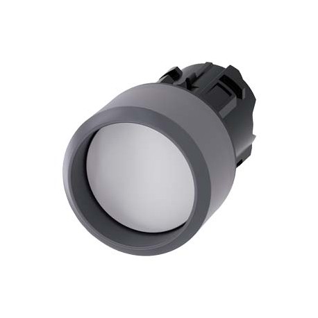 3SU1030-0CB60-0AA0 SIEMENS Pushbutton, 22 mm, round, plastic with metal front ring, white, Front ring, raise..