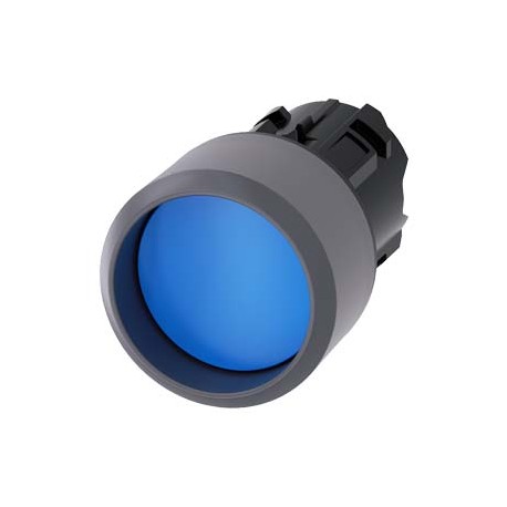 3SU1030-0CB50-0AA0 SIEMENS Pushbutton, 22 mm, round, plastic with metal front ring, blue, Front ring, raised..