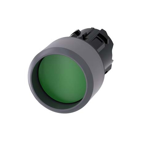 3SU1030-0CB40-0AA0 SIEMENS bouton, 22 mm, rond, Plastique avec collerette métal, vert, collerette, forte san..