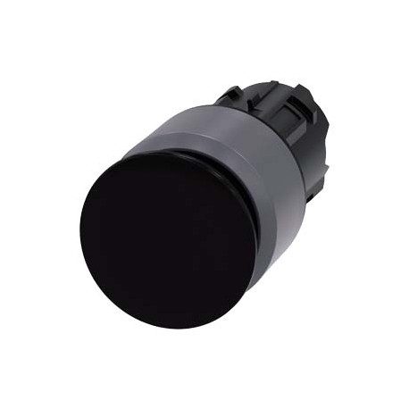 3SU1030-1AA10-0AA0 SIEMENS Mushroom pushbutton, 22 mm, round, plastic with metal front ring, black, 30 mm, l..