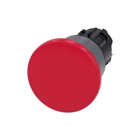 3SU1030-1BA20-0AA0 SIEMENS Mushroom pushbutton, 22 mm, round, plastic with metal front ring, red, 40 mm, lat..