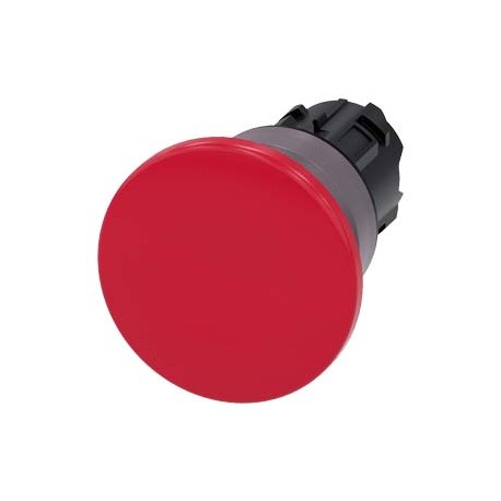 3SU1030-1BD20-0AA0 SIEMENS Mushroom pushbutton, 22 mm, round, plastic with metal front ring, red, 40 mm, mom..