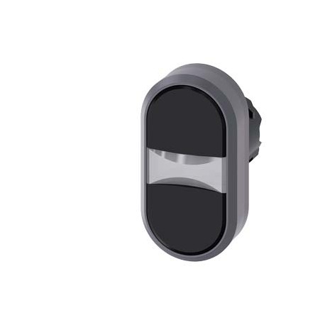 3SU1030-3AB11-0AA0 SIEMENS Twin pushbutton, 22 mm, round, plastic with metal front ring, black, black, pushb..