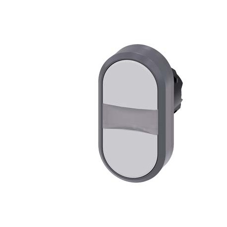 3SU1030-3AB66-0AA0 SIEMENS Twin pushbutton, 22 mm, round, plastic with metal front ring, white, white, pushb..