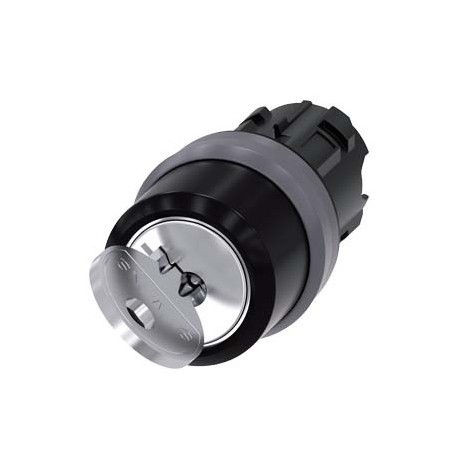 3SU1030-4CC01-0AA0 SIEMENS selettore a chiave RONIS, 22 mm, rotondo, plastica con ghiera in metallo, numero ..
