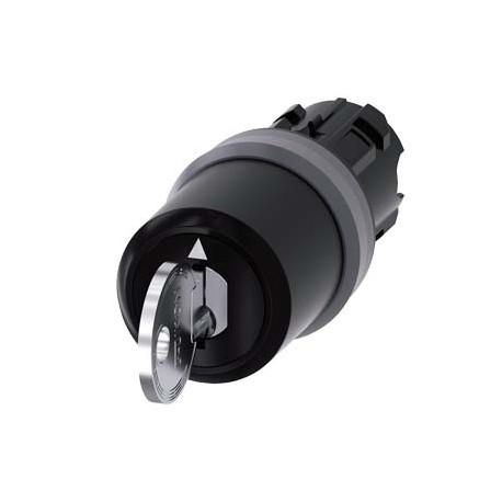 3SU1030-5XM01-0AA0 SIEMENS Key-operated switch IKON, 22 mm, round, plastic with metal front ring, lock numbe..