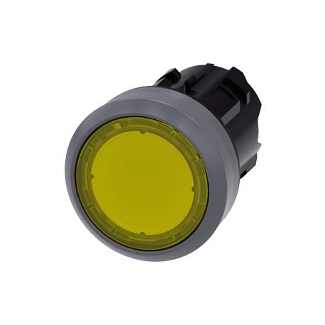 3SU1031-0AA30-0AA0 SIEMENS Illuminated pushbutton, 22 mm, round, plastic with metal front ring, yellow, push..