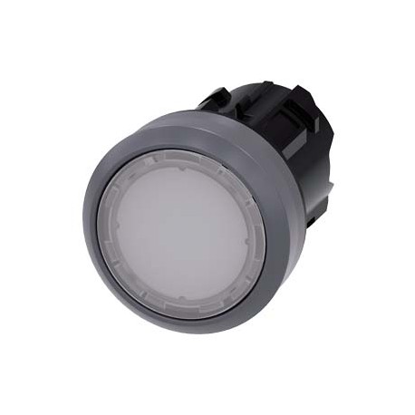 3SU1031-0AA60-0AA0 SIEMENS Illuminated pushbutton, 22 mm, round, plastic with metal front ring, white, pushb..