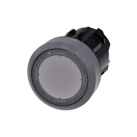 3SU1031-0AB70-0AA0 SIEMENS Illuminated pushbutton, 22 mm, round, plastic with metal front ring, clear, pushb..