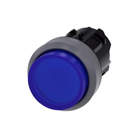 3SU1031-0BB50-0AA0 SIEMENS Illuminated pushbutton, 22 mm, round, plastic with metal front ring, blue, pushbu..