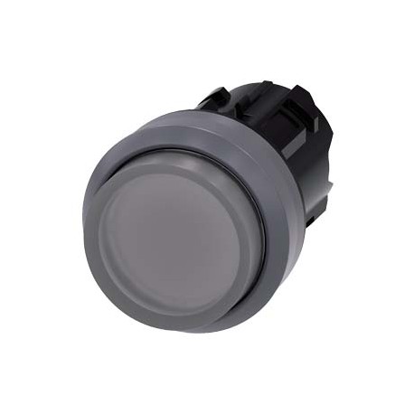 3SU1031-0BB70-0AA0 SIEMENS Illuminated pushbutton, 22 mm, round, plastic with metal front ring, clear, pushb..