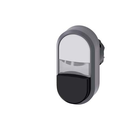 3SU1031-3BB61-0AA0 SIEMENS Illuminated twin pushbutton, 22 mm, round, plastic with metal front ring, white, ..