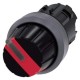 3SU1032-2AF20-0AA0 SIEMENS selector, iluminable, 22 mm, redondo, plástico con anillo frontal de metal, rojo,..