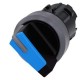 3SU1032-2BC50-0AA0 SIEMENS selector, iluminable, 22 mm, redondo, plástico con anillo frontal de metal, azul,..