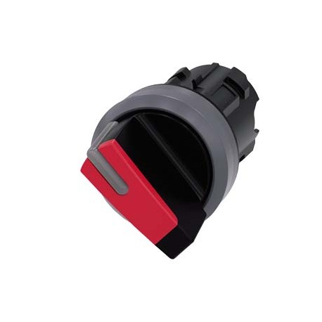 3SU1032-2BC20-0AA0 SIEMENS selector, iluminable, 22 mm, redondo, plástico con anillo frontal de metal, rojo,..