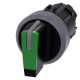 3SU1032-2BL40-0AA0 SIEMENS selector, iluminable, 22 mm, redondo, plástico con anillo frontal de metal, verde..