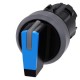 3SU1032-2BL50-0AA0 SIEMENS selector, iluminable, 22 mm, redondo, plástico con anillo frontal de metal, azul,..