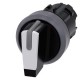 3SU1032-2BL60-0AA0 SIEMENS selector, iluminable, 22 mm, redondo, plástico con anillo frontal de metal, blanc..