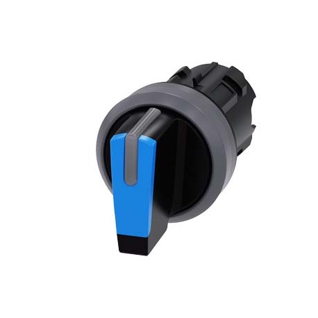 3SU1032-2BN50-0AA0 SIEMENS selector, iluminable, 22 mm, redondo, plástico con anillo frontal de metal, azul,..