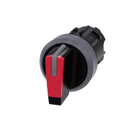3SU1032-2BN20-0AA0 SIEMENS selector, iluminable, 22 mm, redondo, plástico con anillo frontal de metal, rojo,..