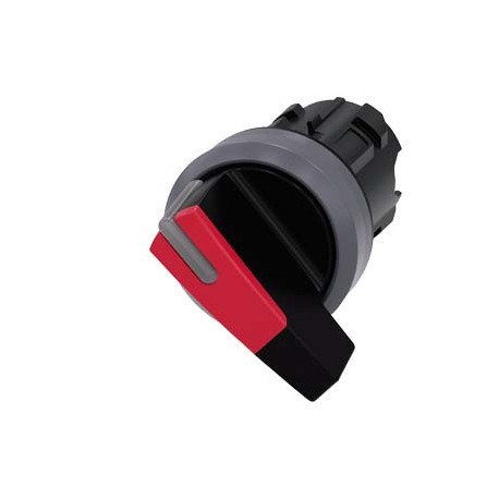 3SU1032-2CF20-0AA0 SIEMENS selector, iluminable, 22 mm, redondo, plástico con anillo frontal de metal, rojo,..