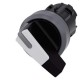 3SU1032-2CF60-0AA0 SIEMENS selector, iluminable, 22 mm, redondo, plástico con anillo frontal de metal, blanc..
