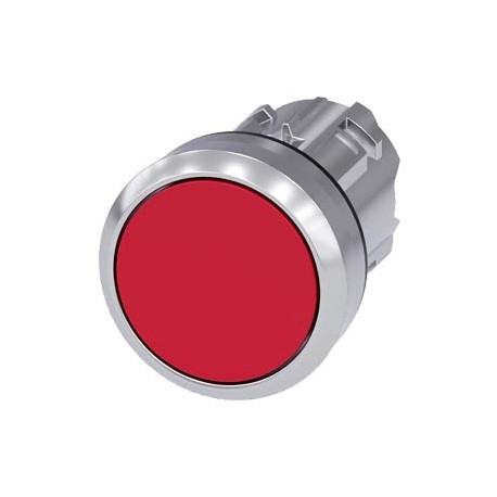 3SU1050-0AA20-0AA0 SIEMENS Pushbutton, 22 mm, round, metal, shiny, red, pushbutton, flat, latching, Push-to-..
