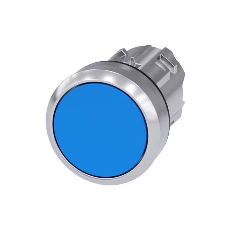3SU1050-0AA50-0AA0 SIEMENS Pushbutton, 22 mm, round, metal, shiny, blue, pushbutton, flat, latching, Push-to..