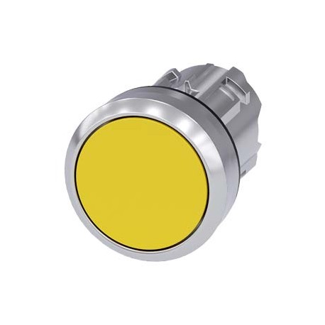 3SU1050-0AB30-0AA0 SIEMENS Pushbutton, 22 mm, round, metal, shiny, yellow, pushbutton, flat momentary contac..
