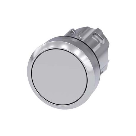 3SU1050-0AB80-0AA0 SIEMENS Pushbutton, 22 mm, round, metal, shiny, gray, pushbutton, flat momentary contact ..
