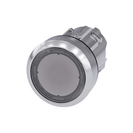 3SU1050-0AB70-0AA0 SIEMENS Pushbutton, 22 mm, round, metal, shiny, clear, pushbutton, flat momentary contact..