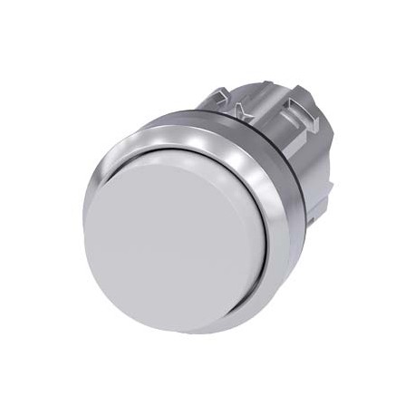 3SU1050-0BB60-0AA0 SIEMENS Pushbutton, 22 mm, round, metal, shiny, white, pushbutton, raised momentary conta..