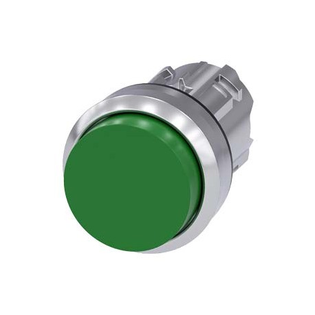 3SU1050-0BB40-0AA0 SIEMENS Pushbutton, 22 mm, round, metal, shiny, green, pushbutton, raised momentary conta..