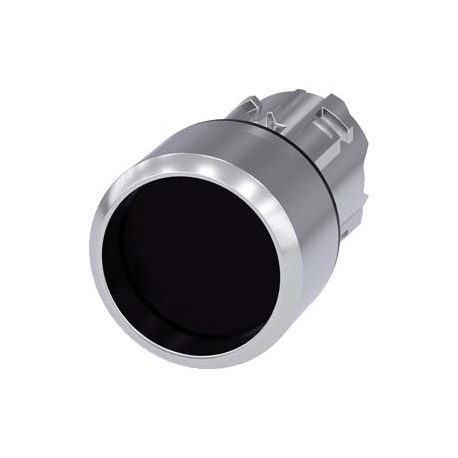 3SU1050-0CB10-0AA0 SIEMENS Pushbutton, 22 mm, round, metal, shiny, black, Front ring, raised momentary conta..
