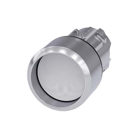 3SU1050-0CB60-0AA0 SIEMENS Pushbutton, 22 mm, round, metal, shiny, white, Front ring, raised, momentary cont..