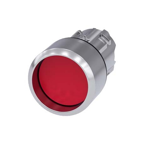 3SU1050-0CB20-0AA0 SIEMENS Pushbutton, 22 mm, round, metal, shiny, red, Front ring, raised, momentary contac..