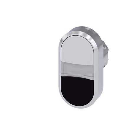 3SU1050-3AB61-0AA0 SIEMENS pulsante doppio, 22 mm, rotondo, in metallo, lucido, bianco, nero, bottoni, piatto