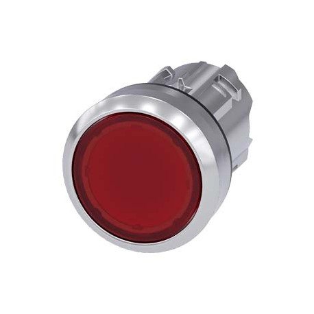 3SU1051-0AA20-0AA0 SIEMENS Illuminated pushbutton, 22 mm, round, metal, shiny, red, pushbutton, flat, latchi..