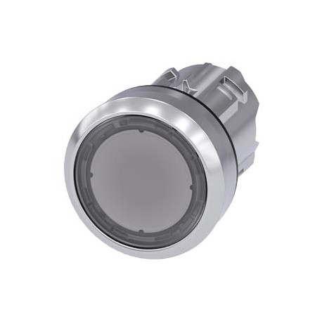 3SU1051-0AA70-0AA0 SIEMENS Illuminated pushbutton, 22 mm, round, metal, shiny, clear, pushbutton, flat, latc..
