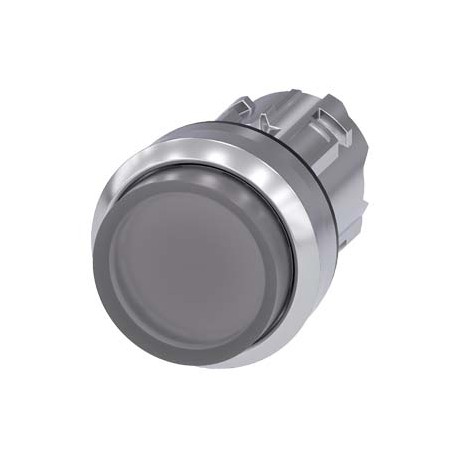 3SU1051-0BB70-0AA0 SIEMENS Illuminated pushbutton, 22 mm, round, metal, shiny, clear, pushbutton, raised, mo..