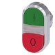 3SU1051-3BB42-0AK0 SIEMENS Illuminated twin pushbutton, 22 mm, round, metal, shiny, green: I, red: O, pushbu..