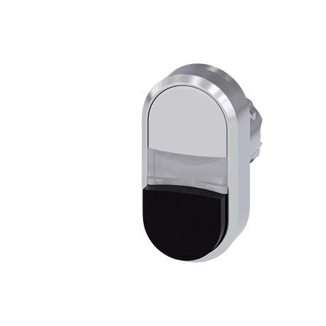 3SU1051-3BB61-0AA0 SIEMENS Illuminated twin pushbutton, 22 mm, round, metal, shiny, white, black, pushbutton..