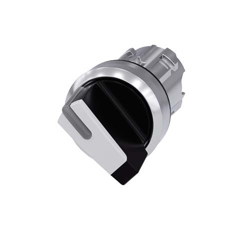 3SU1052-2BC60-0AA0 SIEMENS Selector switch, illuminable, 22 mm, round, metal, shiny, white, selector switch,..
